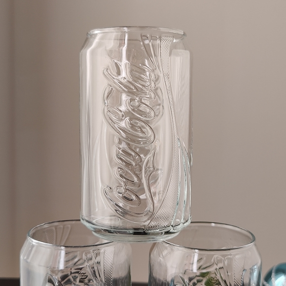 3 Coca Cola clear glasses in the shape of a can - Picture 10 of 11